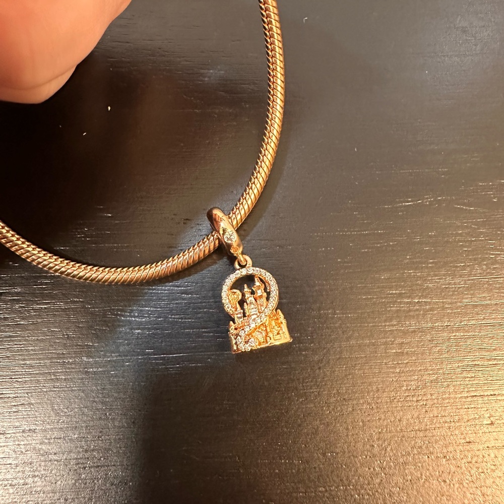 Pandora Disney Fantasyland Castle Dangle Rose Gold Charm - Picture 4 of 9
